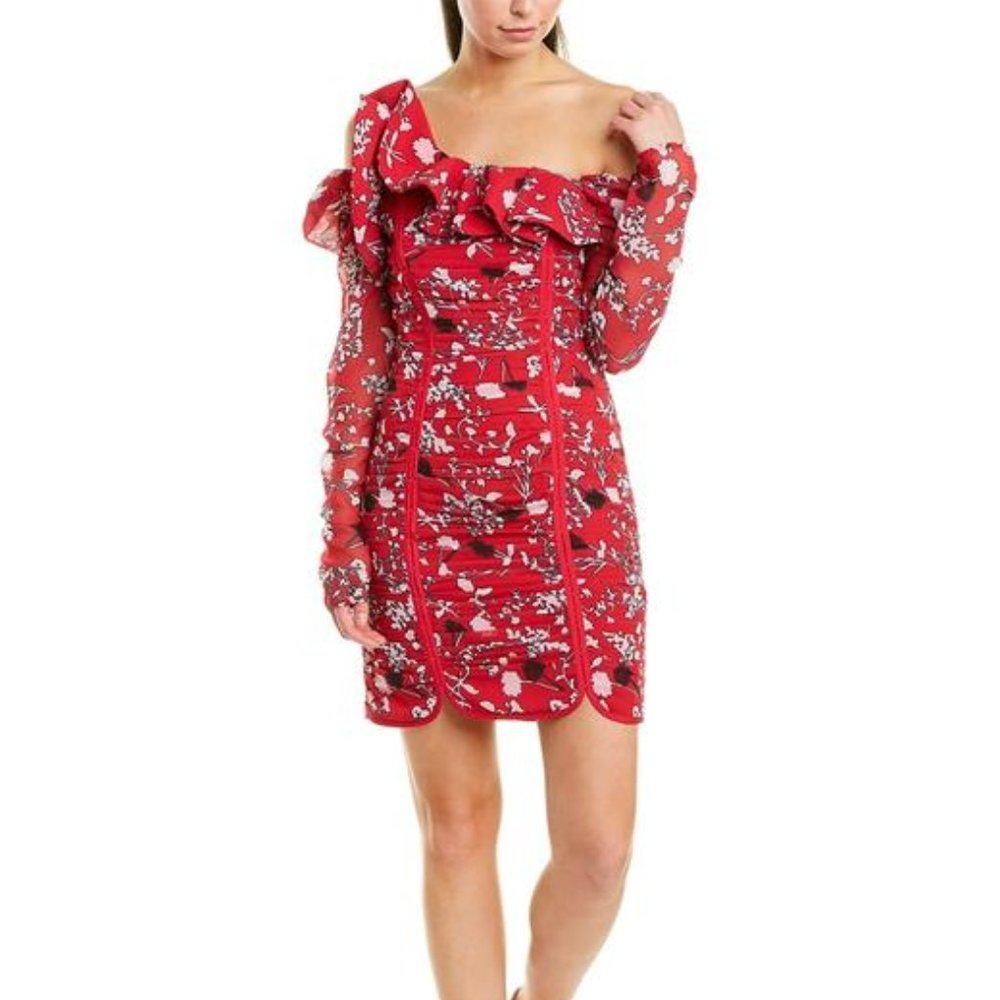 NWT Self Portrait one shoulder asymmetric dress